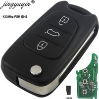jingyuqin For Hyundai I30 IX35 ELANTRA Tucson SONATA NF 433Mhz ASK ID46 Chip 3 Buttons Flip Folding Car Remote Key Fob