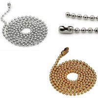 Collier de perles boule en acier inoxydable, porte-clés JOKeychain, boule de perle, équipement Dogtag, collier médaillon flottant pour bricolage, bijoux exécutifs, 2.4mm