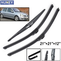 Xukey Front Rear Windscreen Wiper Blades Set Kit For Renault Clio 2 2005 2004 2003 2002 2001 2000 1999 1998 21"21"12"