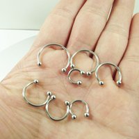 Dekewing 2 Pieces 14G 16G Nose Ring Horseshoe Circular Barbell Ball Cone surgicalLip Eeybrow Body Jewelry piercing