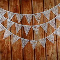 3M 12 Lace Pennant Flags Wedding Decor Bunting Party Birthday Photo Prop Banner Baby Shower Carnival Garland