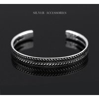 XIYANIKE Hot Selling Silve Plated Silver Color Vintage Decorative Leaves Pattern Open Bracelet Bangle For Women Men
