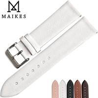 MAIKES New design watchband watch accessories white watch strap 12-24mm thin cow leather watch band women watch bracelet for DW