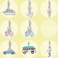 Cruise Clover Pearl Ice Cream Baby Shoes Car Bus Shark Charm Pendant,2019 Trendy Summer Fashion Jewelry 925 Sterling Silver Gift