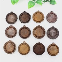 Fit 25mm Wooden Round Vintage Glass/Cabochon Frame bezel Settings, Bezel For DIY Bracelet Hole: approx 2.5mm 5pcs/lot K06015