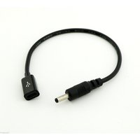 1pcs DC Power Micro USB Female Socket to DC 3.5 x 1.35mm Male Plug Adapter Cable Cord 23cm