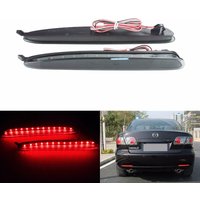 ANGRONG 2x Black Rear Bumper Reflector LED Brake Stop Light For Mazda 6 Atenza Mazda6 GG 2003-2008