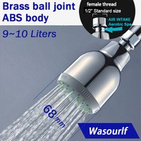 WASOURLF Air Trubo Intake Rain Shower Head Wall Mounted Pressurized Water Saving ABS Chrome Plated Top Ceiling Shower Rose Hotel