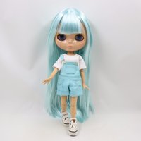 ICY DBS Blyth doll 1/6 bjd joint body pale Blue hair Straight hair Tan Skin siny face 30cm toy girls gift
