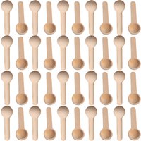 50/100/200Pcs Mini Natur Holz Home Küche Kochen Löffel Werkzeug Scooper Salz Gewürz Honig Kaffee löffel