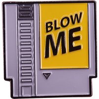 Blow me enamel pin retro Nintendo cartridge brooch funny gamer gift 80s video game badge