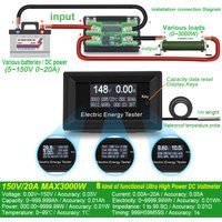 ATORCH DC Current Meters digital voltmeter ammeter voltage amperimetro wattmeter volt capacity tester indicator lcd monitor