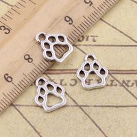 50pcs Charms Dog Paw 13x11mm Tibetan Bronze Silver Color Pendants Antique Jewelry Making DIY Handmade Craft For Necklace