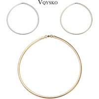 New Fashion Stainless Steel Gold-Color Chunky Collar Choker Necklace For Women Snake Chain Elegant Lady Trendy Jewelry