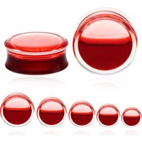 2Pcs/lot Hot Sale Red Liquid Ear Gauges Acrylic Double Flared Ear Flesh Plugs Ear Expander Piercing Unisex Jewelry 8-25mm