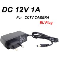 JIENUO EU Plug AC DC Power Adapter Supply Charger for Security Surveillance CCTV Camera IP Monitor 100-240V 12V 1A(2.1mm*5.5mm)