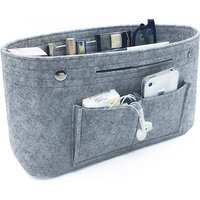 Make-up-Aufbewahrungs-Organizer, Kosmetiktasche mit Filzstoff-Einsatz, mehrere Taschen, passend für Handtasche, Kosmetiktasche für Reise-Organizer
