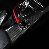 Carbon Faser Auto Styling Innen Schaltknauf Abdeckung Multimedia-Taste Panel Trim Aufkleber Für BMW F30 F32 F34 F36 Zubehör