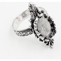 Fit 10x14mm Cabochons Finger Ring Oval Antique silver Cameo/Glass/Cabochon Frame bezel Setting Ring:adjustable 5pcs/lot K02756
