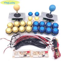 yinglucky sanwa diy kit 2 Players DIY Arcade Joystick game Kits With 20 LED Arcade Buttons to USB Encoder Kit arcade