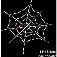 20pcs/lot(14x13.6cm)Spider Web Shape Hot fix Rhinestones Heat Transfer Design Iron on Motifs DIY Motifs Rhinestones(SS-2402)