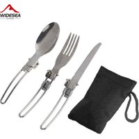 3 pcs 1 set Portable Outdoor Camping Travel Picnic Foldable Stainless Steel Cutlery Set Spoon Fork Knife tableware Free Shipping