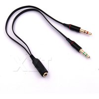 1pcs Stereo Audio Male to 2 Female 3.5mm Headset Mic Y Splitter Cable Adapter For Headphone