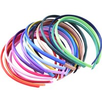 60pcs/lot DIY Satin Covered Headbands Solid Fabric Covered Resin Hair Band Plastic Hairbands Girls Hair Headband for Women