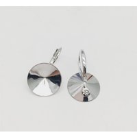 Ms.Betti 14mm Rivoli Earrings Findings 1122 Austrian Crystal Copper Settings With French Lever Back For Jewelry DIY Making image 4