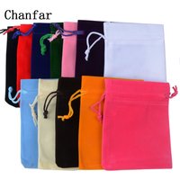 25pcs/Bag Jewelry Packing Velvet Bag 9x12cm Jewelry Bags Drawstring Gift Bags & Pouches