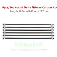 6pcs/set Kossel Delta Parallel Manipulator Fisheye Carbon Rod 3D Printer Accessories/Parts rod length 180mm/200mm/217mm