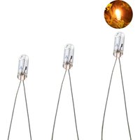 Evemodel MP02W 100pcs 3mm 12V Clear Mini Bulbs Grain of Wheat Bulbs Warm White