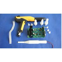 Powder coating machine system electrostatic spray gun with control panel and cascade