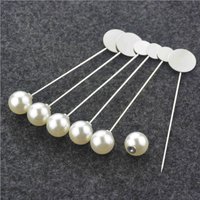 10pcs Copper Round Tray Pearl Safety Pin Stick Blank Brooch for Men Women Suit Tie Hat Scarf Badge DIY Jewelry Accessories