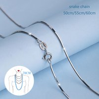 Wholesale Pure 925 Sterling Silver Classic Basic Chain,Gold/ silver 1mm Snake Chain Necklace 50cm,55cm,60cm Fine s925 Jewelry