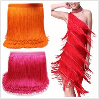 5 Yards Latin Fringe Tassel Lace Samba Dance Dress Macrame Single Banded Trimming Lace Polyester 14cm-29CM Long