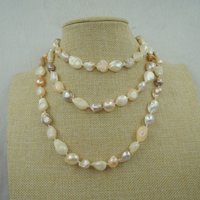 Elegant 120cm Long Baroque Freshwater Pearl Necklace - Natural Wholesale Price Free Shipping Jewelry Accessory