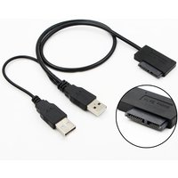 SATA to USB 2.0 6pin+7pin 13pin Adapter Cable External Power Cable for Laptop Optical Drive CD/DVD ROM Slimline Drive Converter