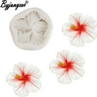 Hibiscus Epoxy UV Resin Silicone Mold Fondant Cake Decorating Tools Chocolate Gumpaste Rose Flower Sugar Ice Clay Mould M2353