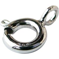 925 Sterling Silver Spring Ring Clasp with Open Jump Ring, 5-8mm Spring Ring Clasps with Open Ring For Jewelry Making Findings