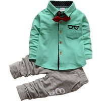 Toddler Boys Gentleman Clothes Set Kids Top T Shirt Blouse Stripe Pants Children Clothing Set Infant Birthday Christmas Costumes
