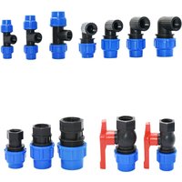 20/25/32/40/50mm PE Tube Quick Connector Elbow Tee Water Splitter Plastic Ball Valve Coupler Farm Irrigation Water Pipe Fittings