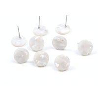 Acetate White Stud Earrings, Acrylic Earring Stud,Small Post Earrings,Round Circle Studs,Boho,Ohrringe findings,12mm,ACE5128