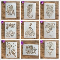 A4 29 * 21cm animal DIY Stencils Wall Painting Scrapbook Coloring Embossing Album Decorative Paper Card Template,wall stencil