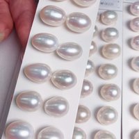 5-11mm 3A White Color Natural Drop Pearl for Sewing Clothing Craft Decoration Accessories Freshwater Loose Pearls Half Hole