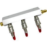 KegLand 3 Output / 3 Way Manifold Gas Line Splitter with Check Valves (1/4" MFL Thread) Duotight Compatible