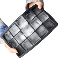Black Grade Silicone 15-grid Cube Jumbo Silicone Ice Cube Square Tray Mold Mould Non-toxic Durable Bar Pub Wine Ice Blocks Maker