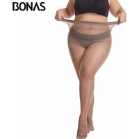 BONAS 20D Ultradünne Frauen Plus Größe Strumpfhosen Große Größe 120 kg Strumpfhosen Sexy Super Elastische Queen Größe Nylon Strumpfhosen Weibliche Neue