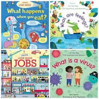 4 Designs Look Inside Jobs/What Happens When You Eat Series English 3D Flap Picture Books Children Reading Story Book