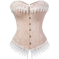 Women Corset Jacquard Overbust Lace Up Boned Corsets Carnival Brocade Vintage Bustier Bridal Corselet Wedding PartyCostumes